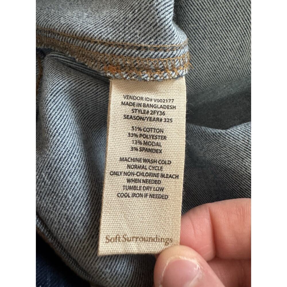 Soft Surroundings Ultimate Denim Pull-On Slim Leg Jeans Women Sz PS Stretch NWT - Picture 10 of 12